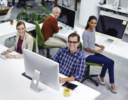 Shot of a team of designers working on their computers