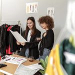 fashion designers working in a store