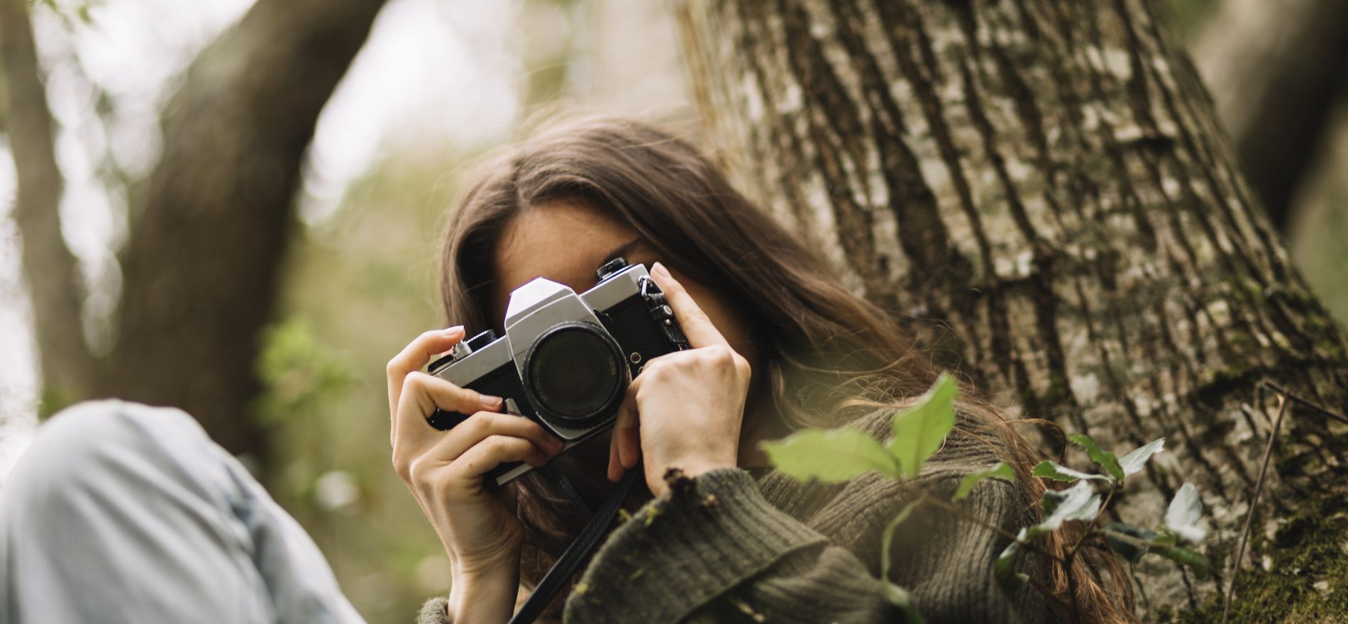 young women taking photo of nature