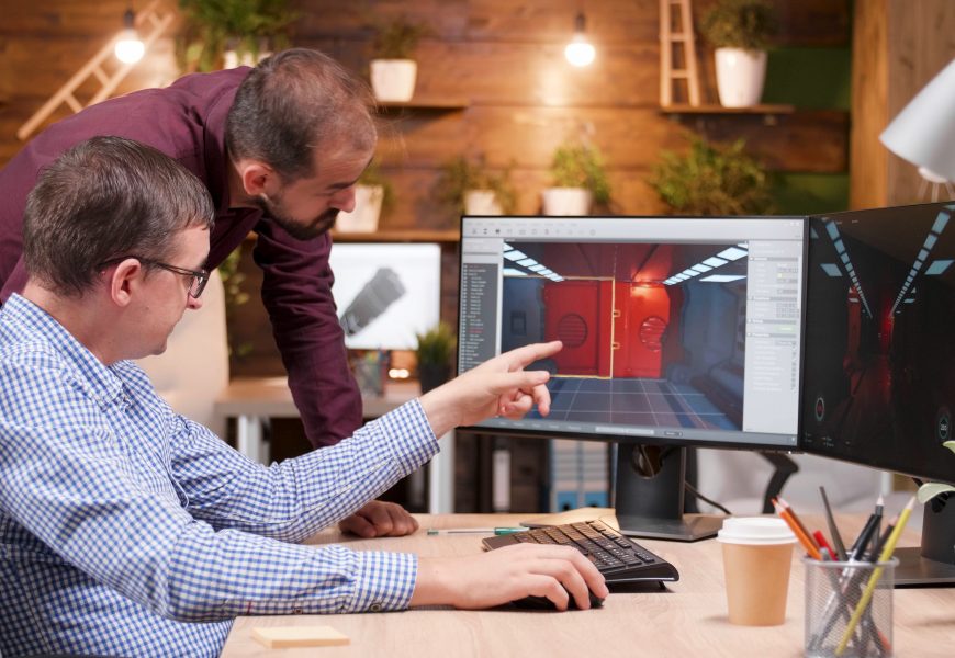 2 designers designing on animation software