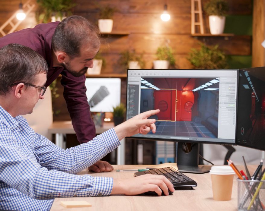 2 designers designing on animation software