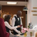 Hospitality employees working in a hotel