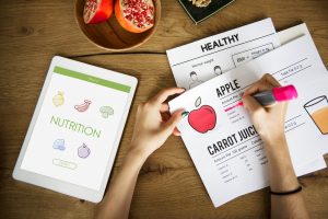 A diet plan chart been made